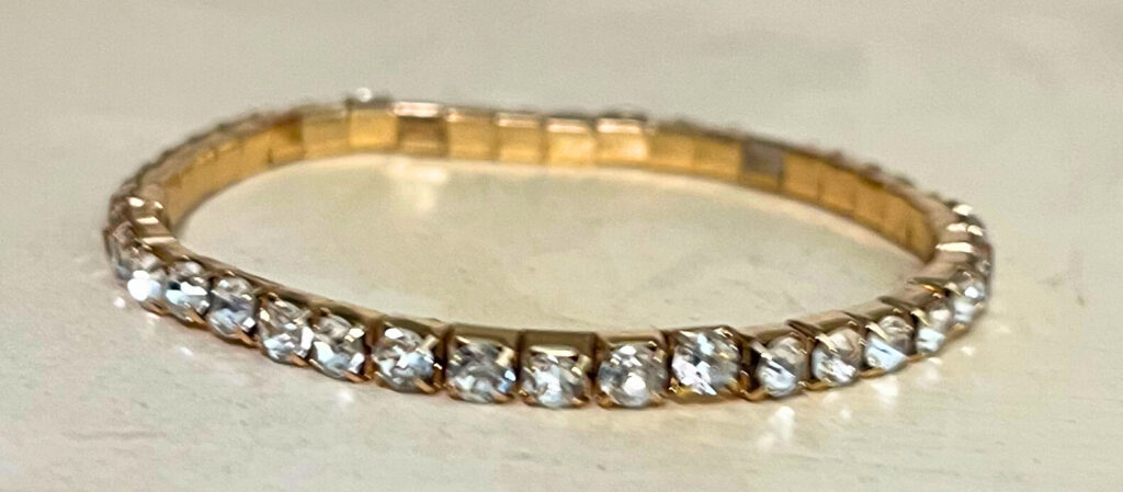 Gold Rhinestone Stretch Bracelet