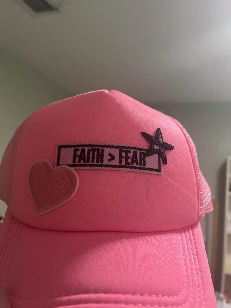 Faith Over Fear Neon Pink Trucker Hat