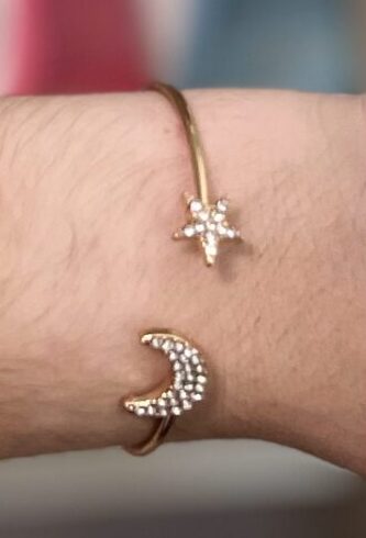 Gold Star and Moon Bracelet