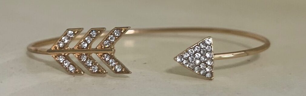 Rhinestone Arrow Gold Bracelet