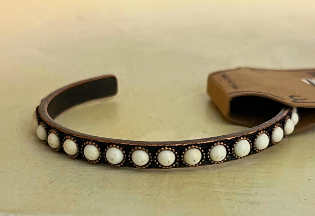 Brass Bracelet with White Turquoise Montana West