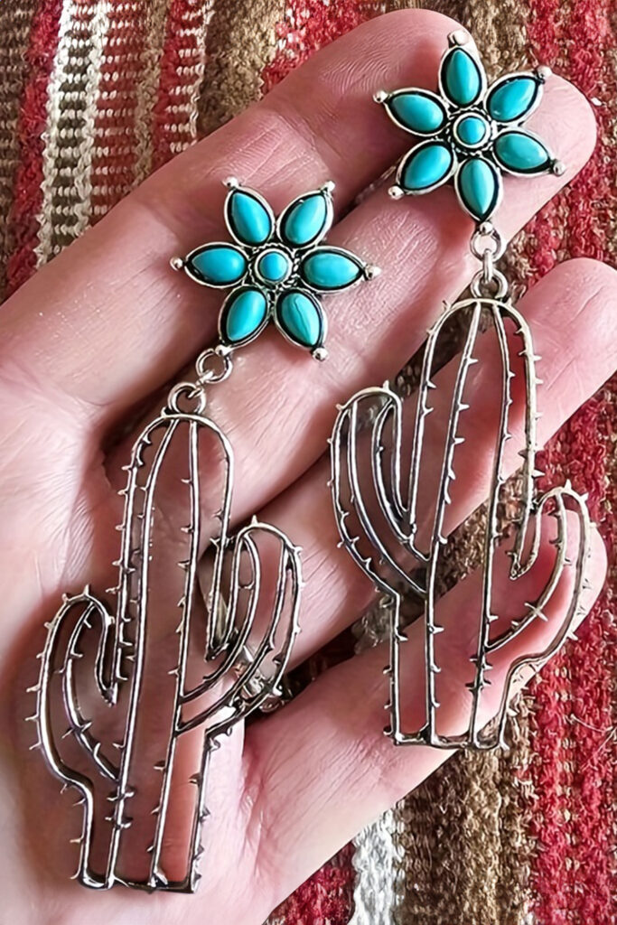 Turqouise Cactus Earrings